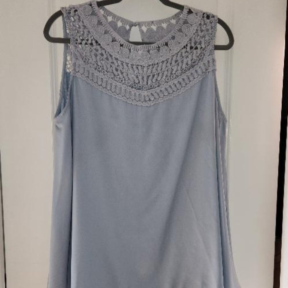 Roaman's Lace Yoke tank top